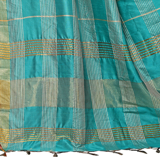 Light Blue Woven Silk Blend Saree