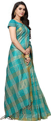 Light Blue Woven Silk Blend Saree