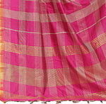 Pink Striped Silk Blend Saree