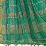 Green Striped Silk Blend Saree