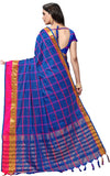 Blue Striped Silk Blend Saree