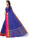 Blue Striped Silk Blend Saree