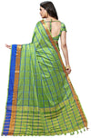 Green Striped Silk Blend Saree