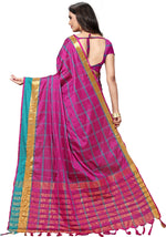 Purple Woven Silk Blend Saree