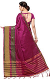 Purple Self Design Art Silk Saree