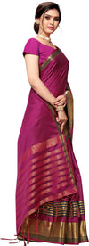 Purple Self Design Art Silk Saree