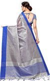 Silver Self Design Art Silk Saree