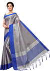 Silver Self Design Art Silk Saree