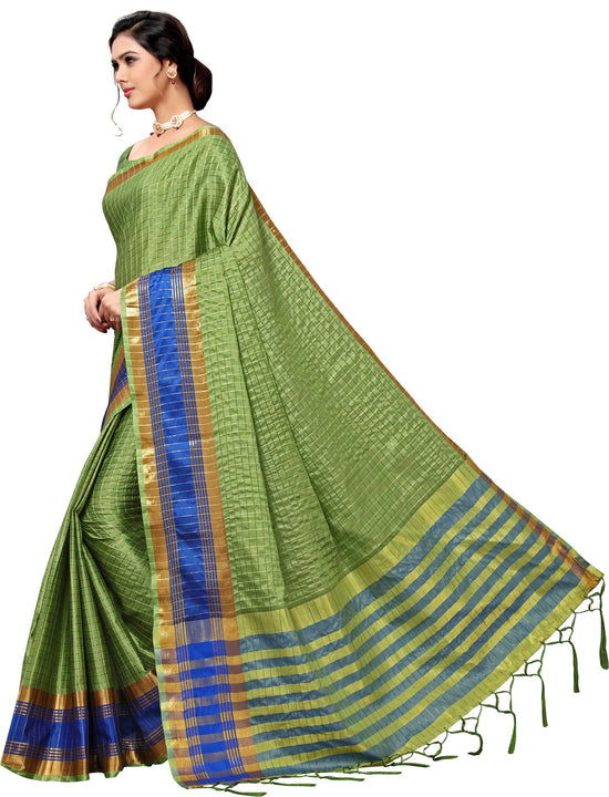 Green Self Design Art Silk Saree