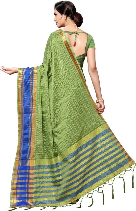 Green Self Design Art Silk Saree