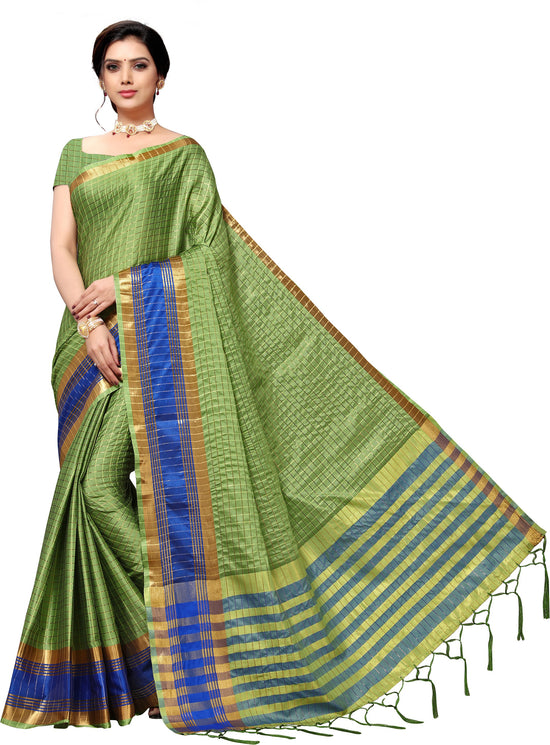 Green Self Design Art Silk Saree