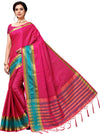 Pink Self Design Art Silk Saree