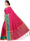 Pink Self Design Art Silk Saree