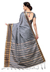 Grey Self Design Art Silk Saree