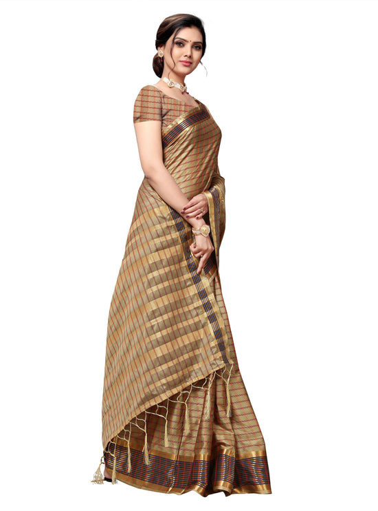 Gold Self Design Art Silk Saree