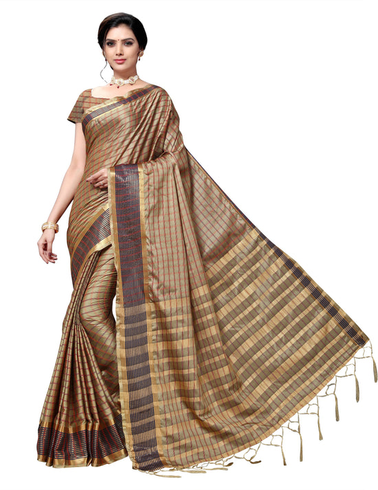 Gold Self Design Art Silk Saree