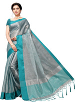 Blue Self Design Art Silk Saree