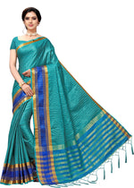 Blue Self Design Art Silk Saree