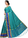 Blue Self Design Art Silk Saree