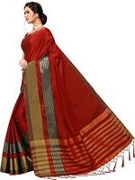 Maroon Self Design Art Silk Saree