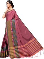 Pink Self Design Art Silk Saree