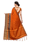 Orange Self Design Art Silk Saree