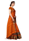 Orange Self Design Art Silk Saree