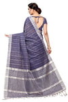 Dark Blue Self Design Art Silk Saree