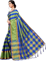 Blue Self Design Art Silk Saree