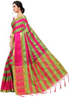 Pink Self Design Art Silk Saree