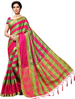 Pink Self Design Art Silk Saree