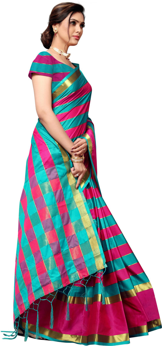 Light Blue Self Design Art Silk Saree