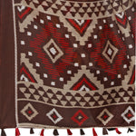 Brown Printed Cotton Blend Saree