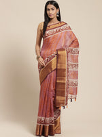 Multicolor Printed Cotton Blend Saree