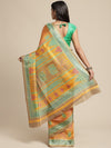 Mustard Printed Art Silk Saree