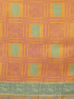 Mustard Printed Art Silk Saree