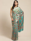 Green Printed Cotton Blend Saree