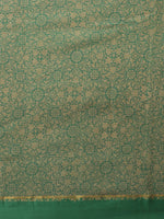 Green Printed Cotton Blend Saree