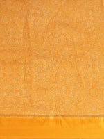 Yellow Printed Cotton Blend Saree