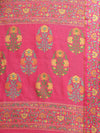 Pink Printed Cotton Blend Saree