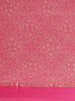 Pink Printed Cotton Blend Saree