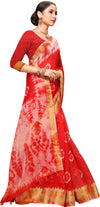 Red Printed Art Silk Saree