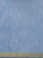 Blue Printed Cotton Blend Saree