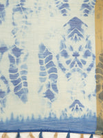 Blue Printed Cotton Blend Saree