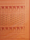 Brown Printed Silk Blend Saree