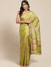 Green Printed Art Silk Saree