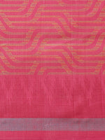 Pink Printed Art Silk Saree