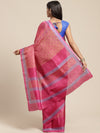 Pink Printed Art Silk Saree