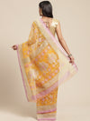 Mustard Printed Brasso Saree