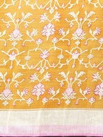 Mustard Printed Brasso Saree